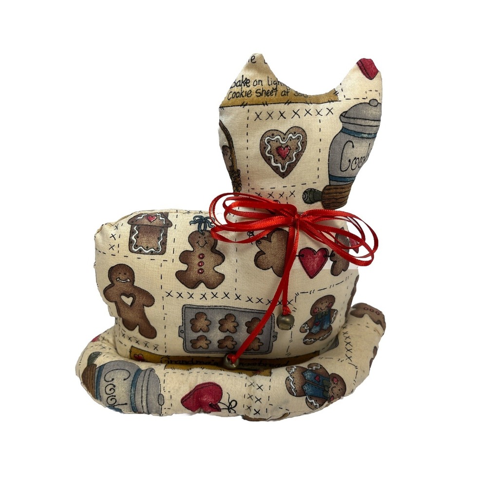 Homemade Plush Cat Gingerbread Recipe Grandma's Cookies 8 X 8 Inches Holiday